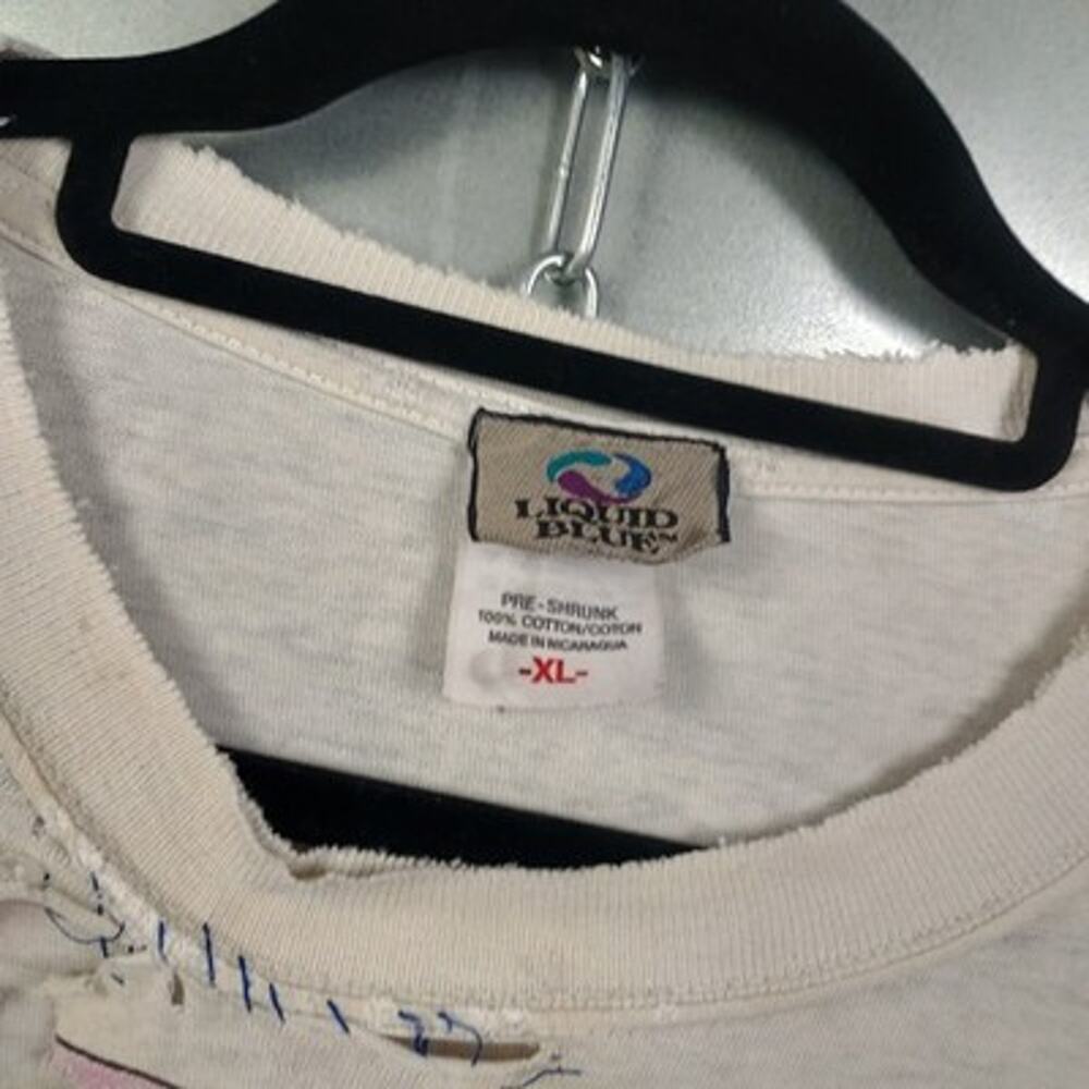 Grateful Dead Vintage Y2K 2000 Liquid Blue Thrashed Long Sleeve Shirt XL Wizard - Picture 3 of 7
